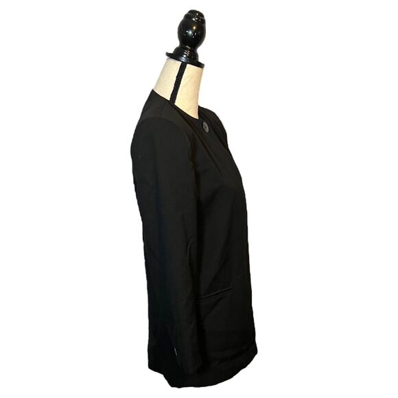 Vintage Garfinckel's Womens Black Wool Blazer Jacket Hidden Buttons Size 4 USA - Picture 3 of 6